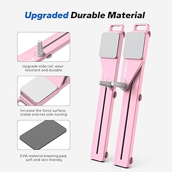 ピンク 5-in-1 折りたたみピラティスボード ポータブルマルチトレーナー Pilates Board, 2024 Foldable Pilates Reformer Set for Home